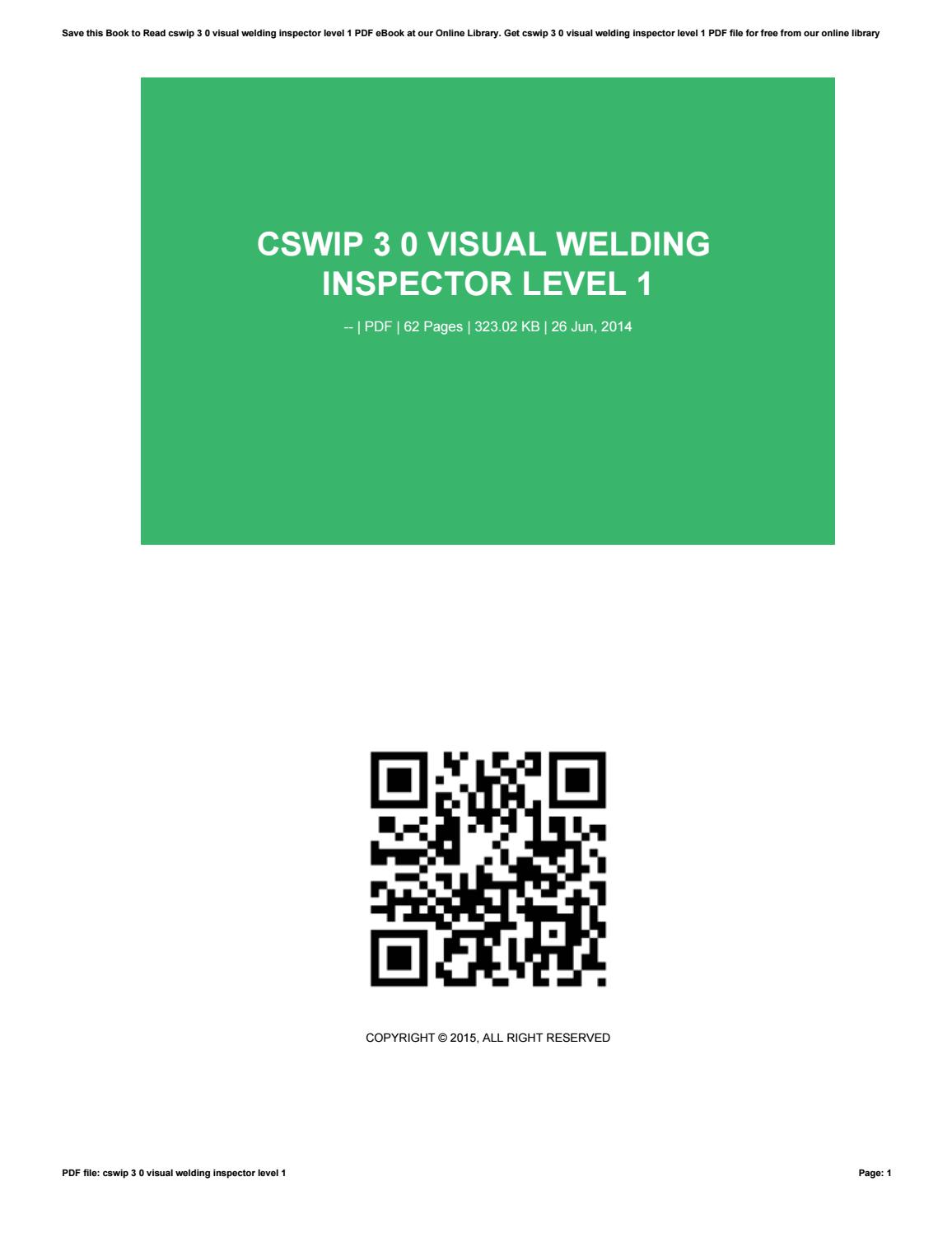 Cswip Visual Welding Inspector